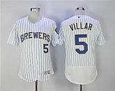 Milwaukee Brewers #5 Jonathan Villar White Flexbase Collection Stitched Jersey,baseball caps,new era cap wholesale,wholesale hats